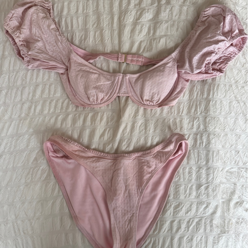 Pink short sleeve target bikini!
